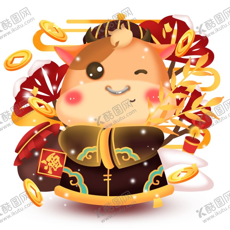 编号：24592706271845054484【酷图网】源文件下载-2021金牛送福牛年