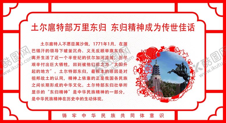 编号：89401902240606249443【酷图网】源文件下载-剪纸文化展板民族故事红色