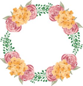 水彩花卉边框