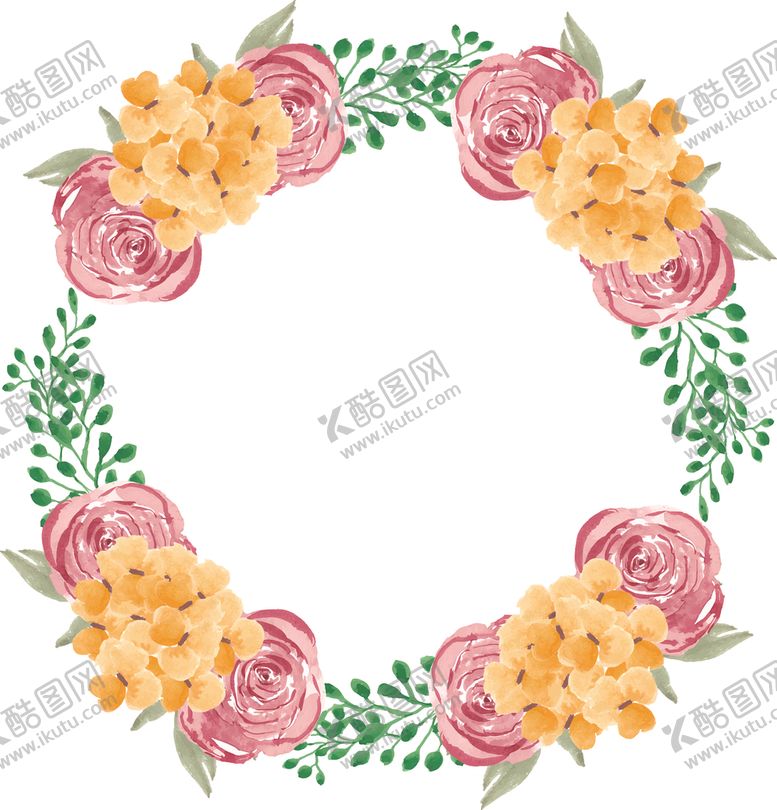 编号：75121405161038456055【酷图网】源文件下载-水彩花卉边框