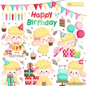 生日派对装饰图案设计素材