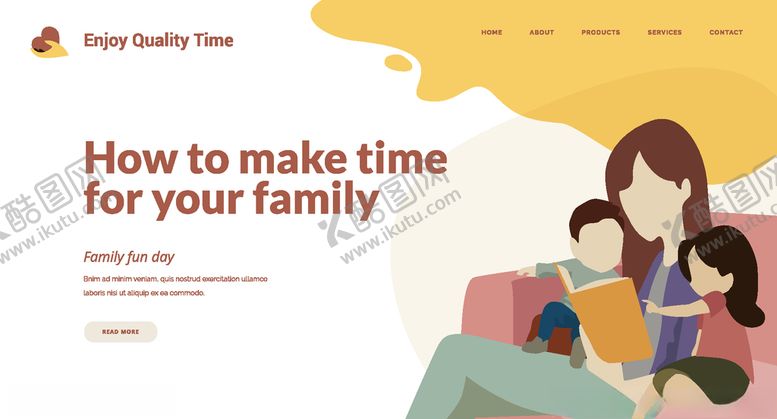 编号：10817410041733046240【酷图网】源文件下载-手绘亲子时光