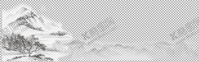 编号：33182305081431285918【酷图网】源文件下载-透明底山水画