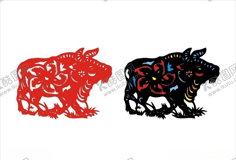 编号：56024207052213054611【酷图网】源文件下载-牛剪纸