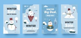 冬季雪人主题横幅设计