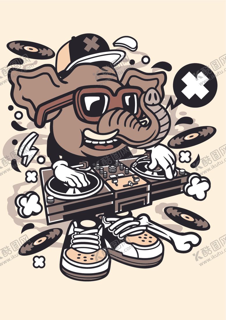 编号：56250110071629428901【酷图网】源文件下载-嘻哈创意卡通印花图案