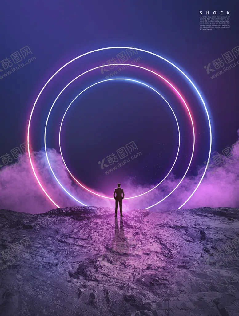 编号：55191304221813229551【酷图网】源文件下载-霓虹灯几何空间海报