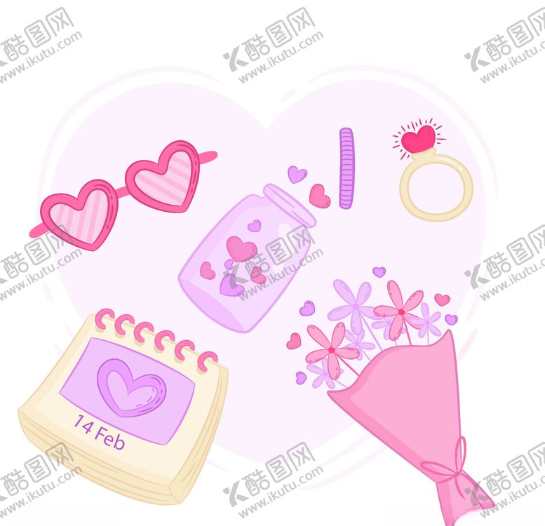 编号：60408505051823329636【酷图网】源文件下载-浪漫情人节元素
