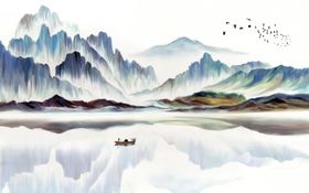 新中式抽象意境水墨画