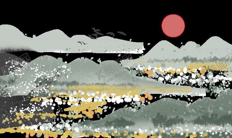 编号：10986509251404450271【酷图网】源文件下载-中国风山水画