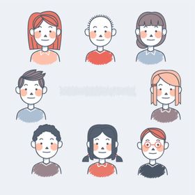 卡通人物头像形象可爱简约大方
