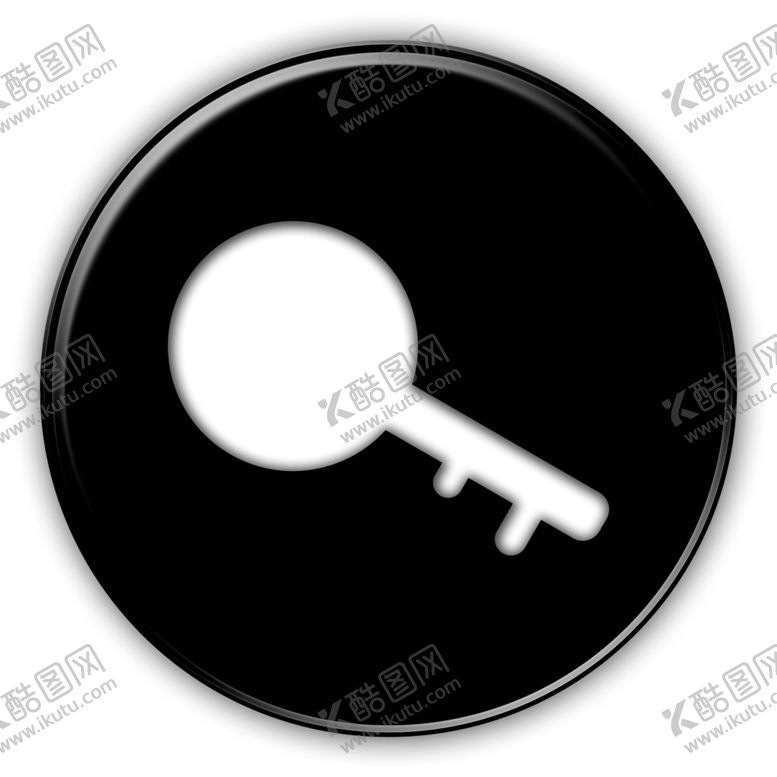编号：41466210272303373509【酷图网】源文件下载-黑白圆形钥匙