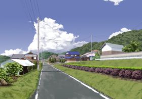日式小清新街道风景插画