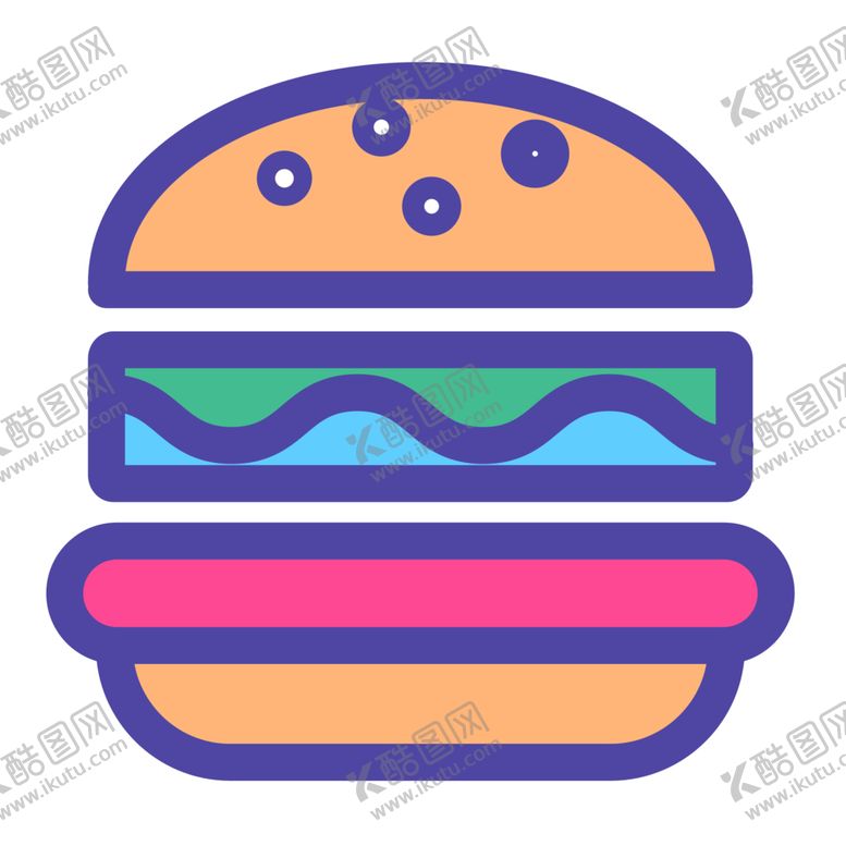 编号：91584510080004362883【酷图网】源文件下载-汉堡餐饮标志图形图标装饰素材