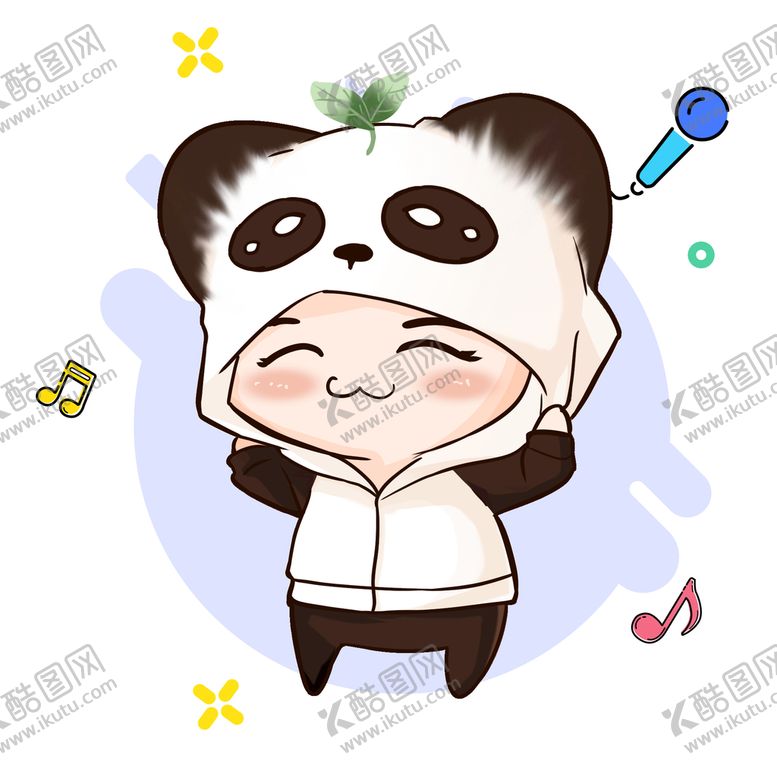 编号：86670610151657251142【酷图网】源文件下载-卡通手绘可爱熊猫头像表情设计