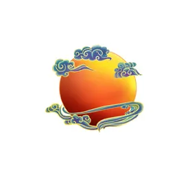 复古手绘闲云追月