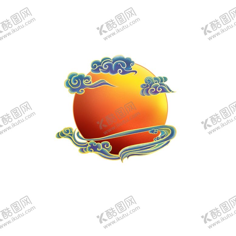编号：57448010211640239391【酷图网】源文件下载-复古手绘闲云追月