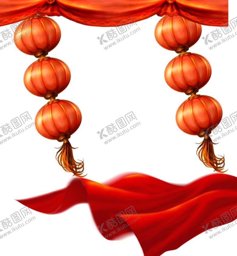 编号：46890707131625123139【酷图网】源文件下载-灯笼飘带素材