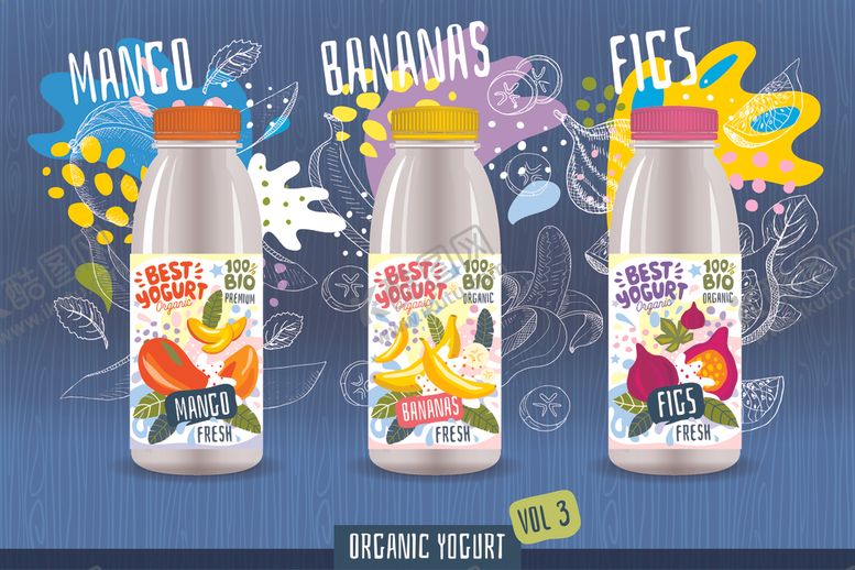 编号：42401410101425414111【酷图网】源文件下载-酸奶瓶包装