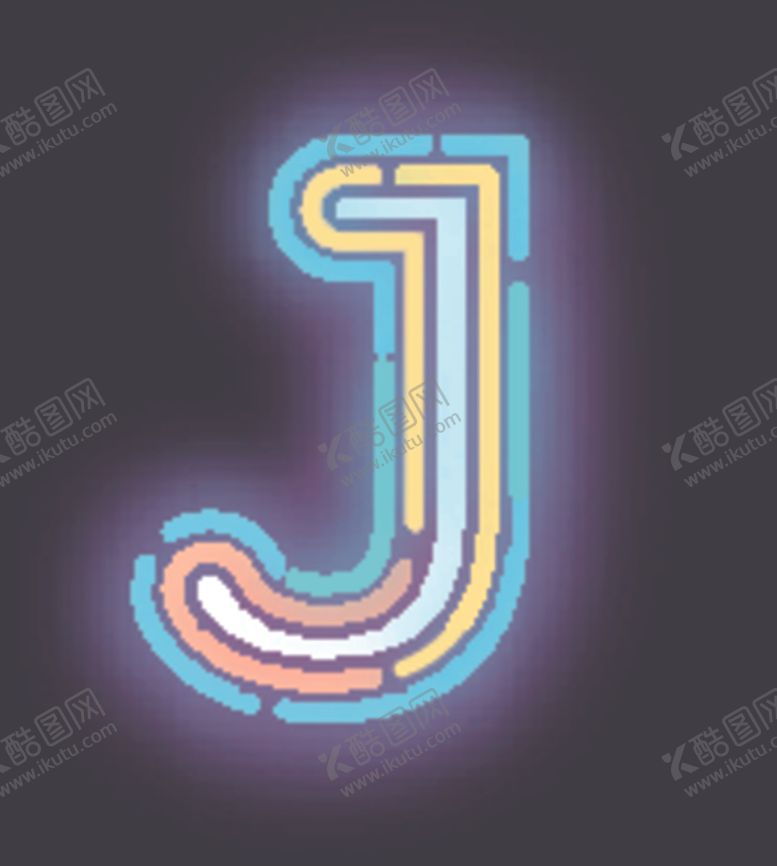 编号：14900510220049216172【酷图网】源文件下载-霓虹灯字母J