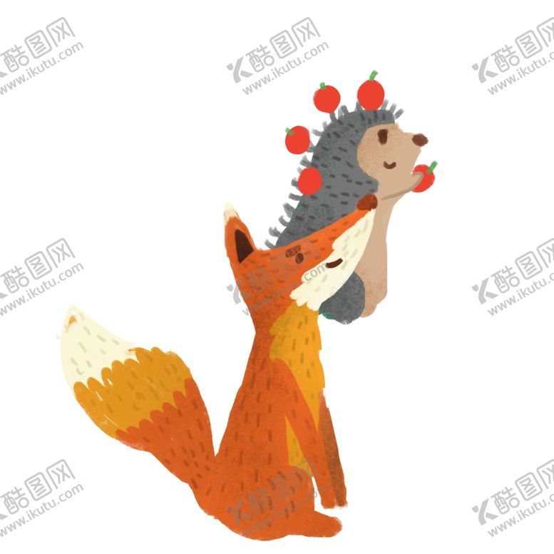 编号：54506607051852287736【酷图网】源文件下载-卡通刺猬狐狸