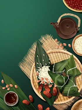 端午节包粽子方法卡通