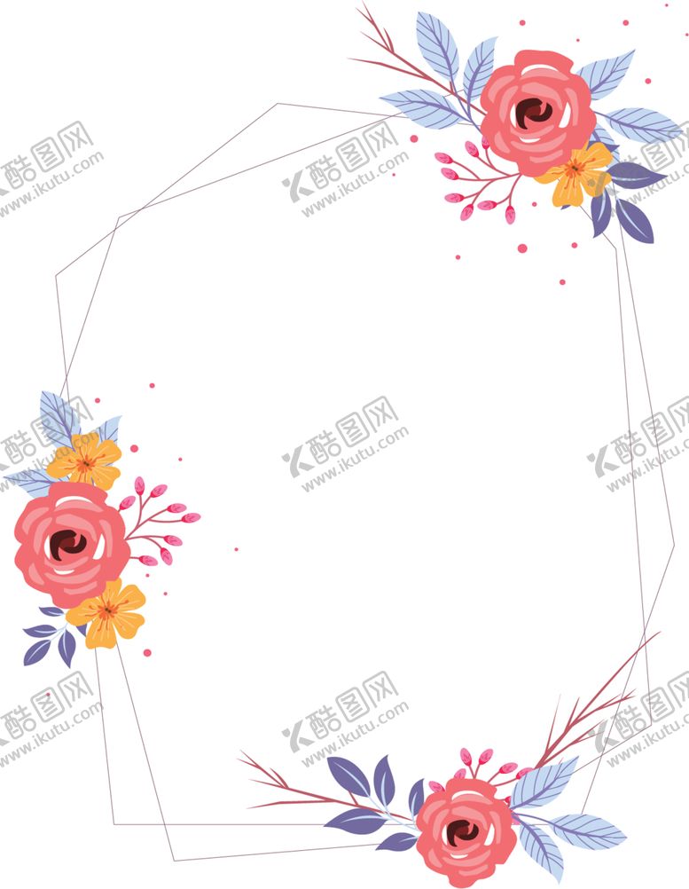 编号：65985910041211571996【酷图网】源文件下载-水彩花环素材花环素材彩色花