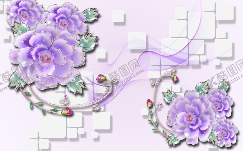 编号：46960009292050109006【酷图网】源文件下载-花卉背景墙