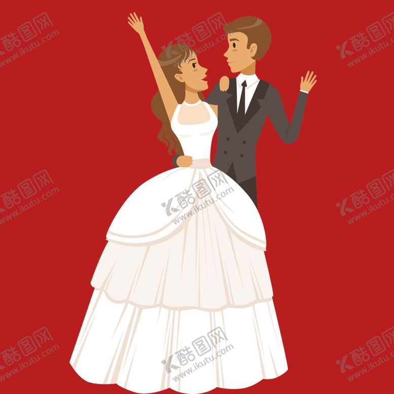 编号：49882402030033434203【酷图网】源文件下载-手绘结婚男女