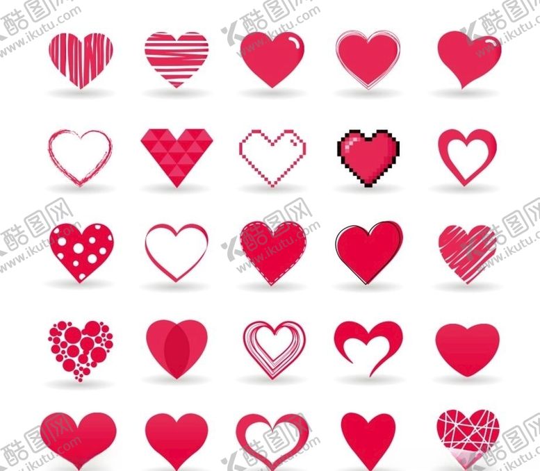 编号：51602010030505246374【酷图网】源文件下载-各种矢量爱心