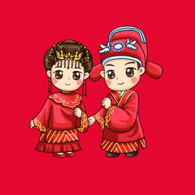手绘情侣恋人