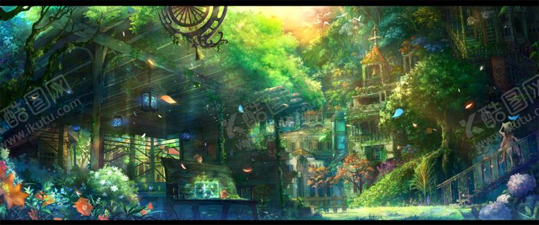 编号：45841906291301397805【酷图网】源文件下载-彩色动漫场景插画背景