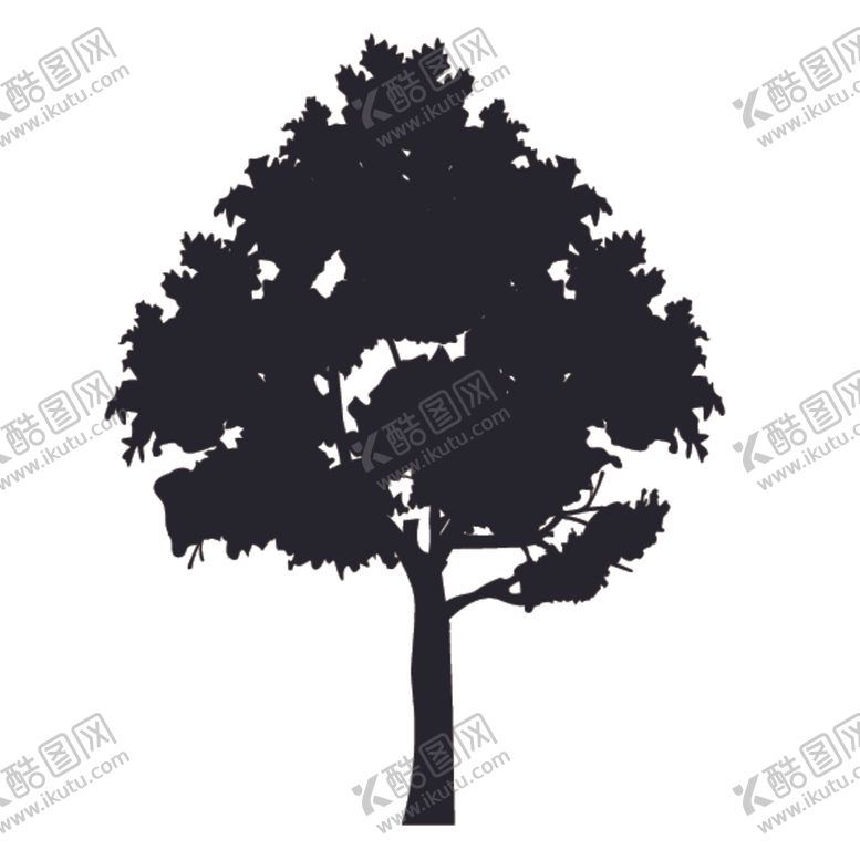 编号：14422709151411275551【酷图网】源文件下载-植物树木剪影