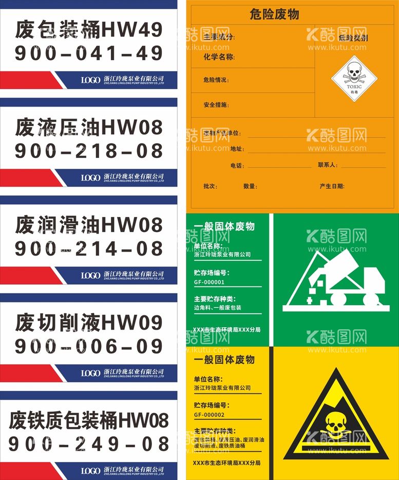 编号：92685012060620508671【酷图网】源文件下载-工厂危废标识牌