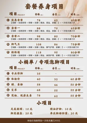 足浴价格