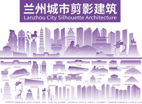 兰州地标城市剪影