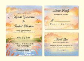 海滨婚礼请柬设计