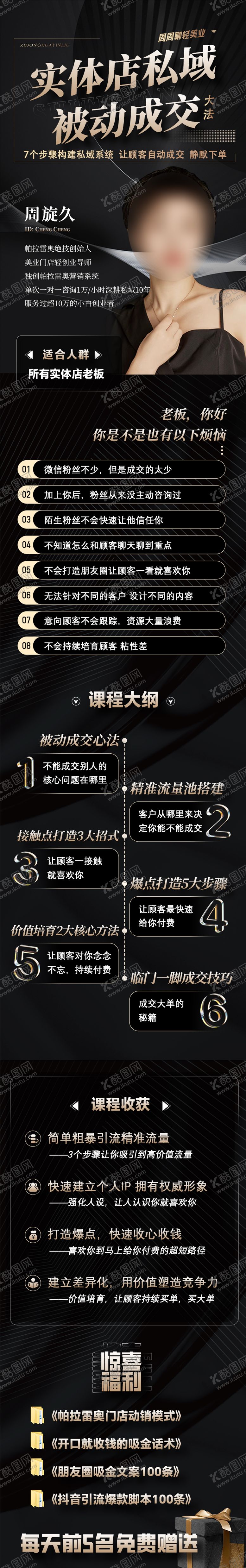 编号：44202205191045018898【酷图网】源文件下载-美业招商私域课程详情页落地长图
