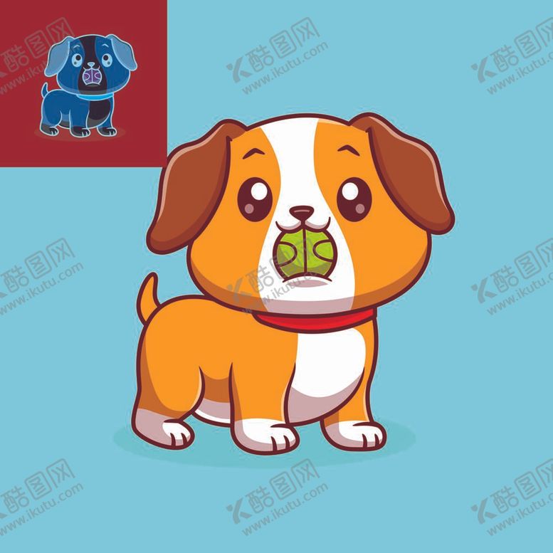 编号：23818212032352098942【酷图网】源文件下载-矢量卡通小狗