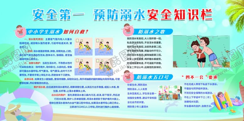 编号：33652207020927164678【酷图网】源文件下载-预防溺水公益宣传展板素材