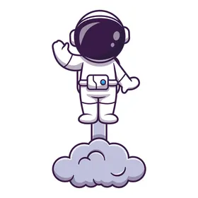 卡通宇航员人物插画星球