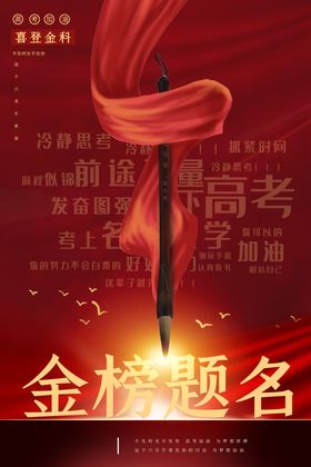 金榜题名高考毕业状元高中海报