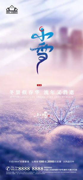 地产大雪小雪节气微信海报