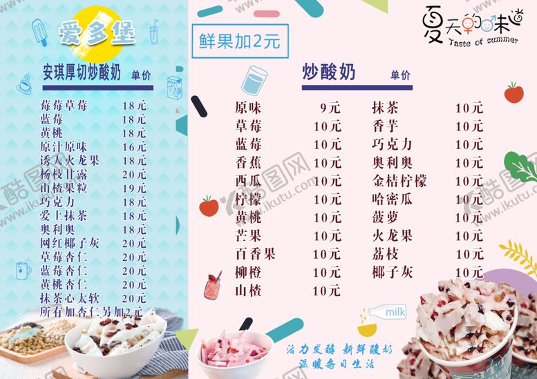 编号：13289010040059159342【酷图网】源文件下载-奶茶价目表