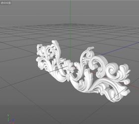 C4D模型欧式雕花