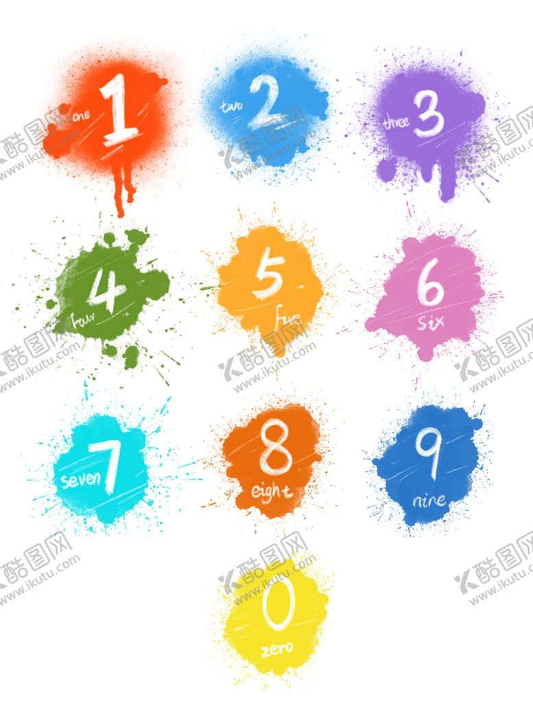 编号：86180002130008047413【酷图网】源文件下载-彩色数字