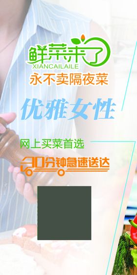 鲜菜来了灯箱招牌招贴广告