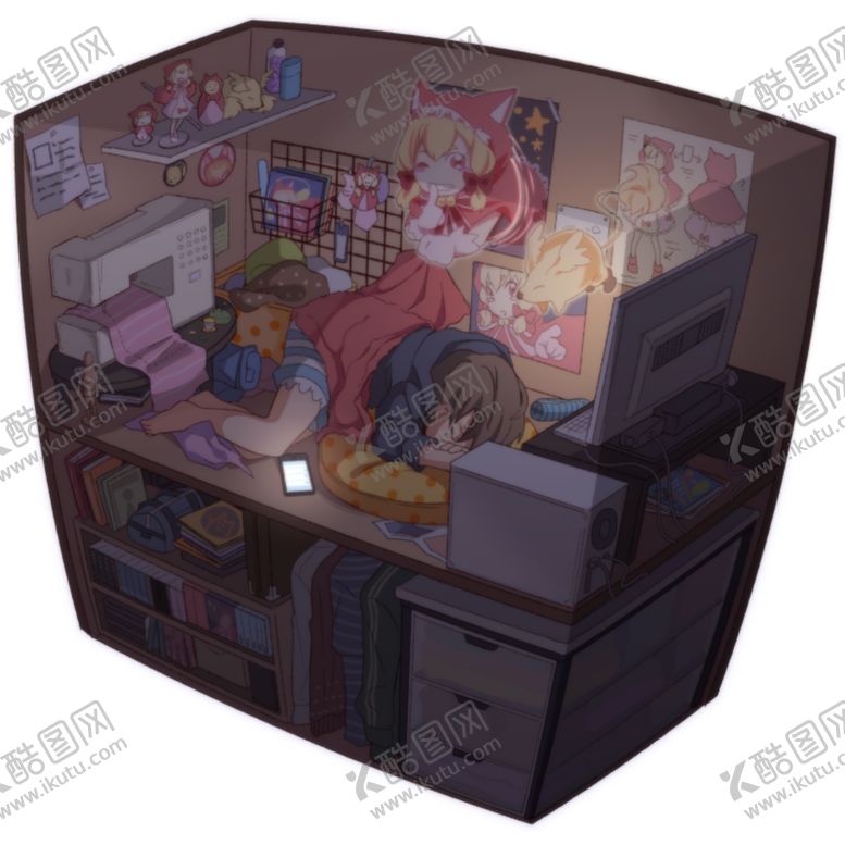 编号：52553905030301239592【酷图网】源文件下载-彩色动漫场景插画背景