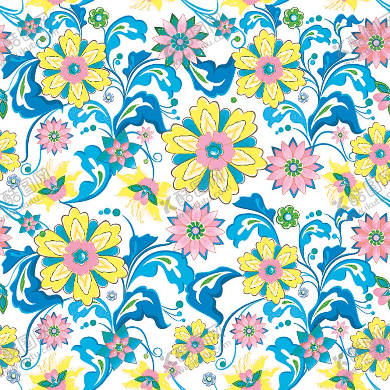 编号：13672909272052193661【酷图网】源文件下载-女装花卉黄色小花数码印花图片