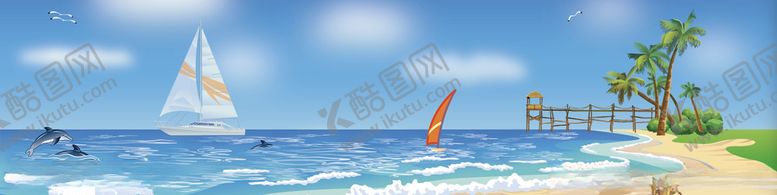 编号：24903010281312144527【酷图网】源文件下载-海景沙滩天空蓝天海岸